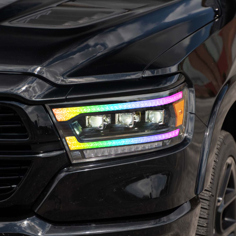 Before and After Custom Headlights
